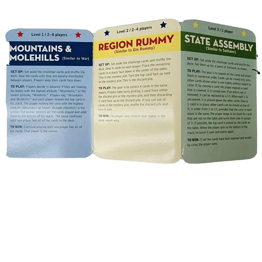 Games For Your Brain United States Card Game Crazy 8's War Gin Rummy Solitaire